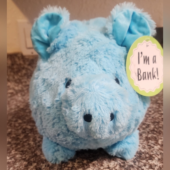 Piggy Bank Plush Blue - Picture 1 of 4